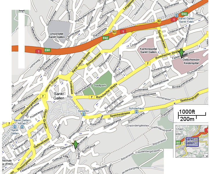 stadt karte von St Gallen